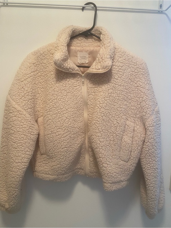 Harper Jackets & Blazers - Harper Cream Teddy Sherpa Zip Jacket